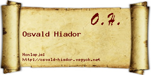 Osvald Hiador névjegykártya